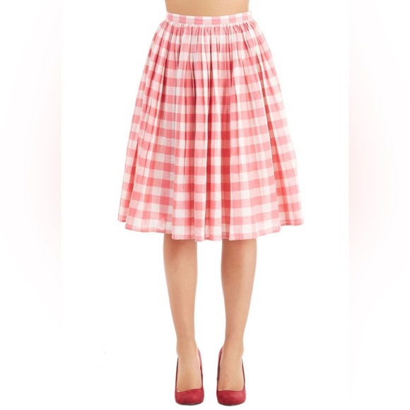 Modcloth Dresses & Skirts - Gingham ModCloth Knee Length Skirt